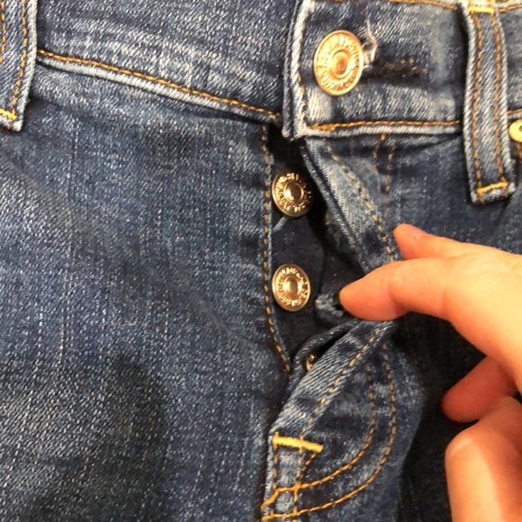 7 For All Mankind Josafina Skinny Boyfriend Jeans Size 24 Distressed Dark Blue - Picture 4 of 11